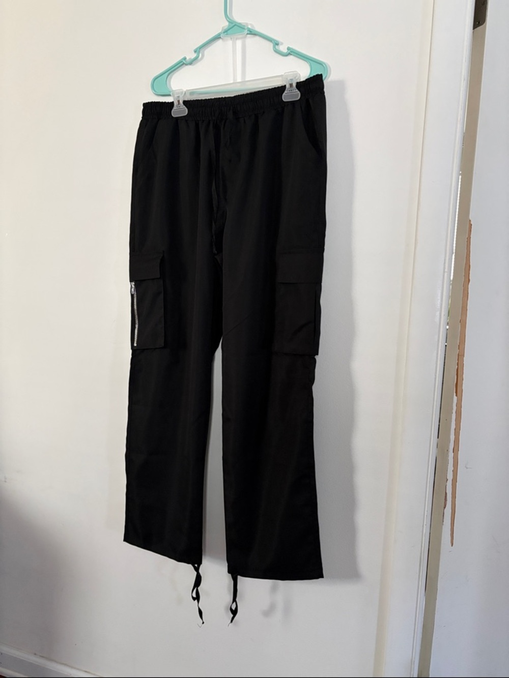 Black Men's Cargo drawstring pants